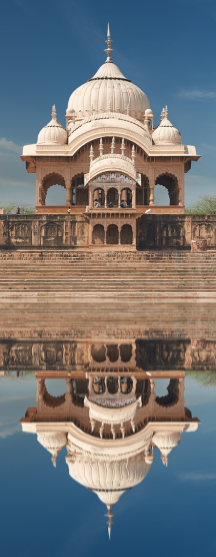 The beautiful reflection of Kusum Sarovar in Mathura, a serene stop in our uttar pradesh holiday packages