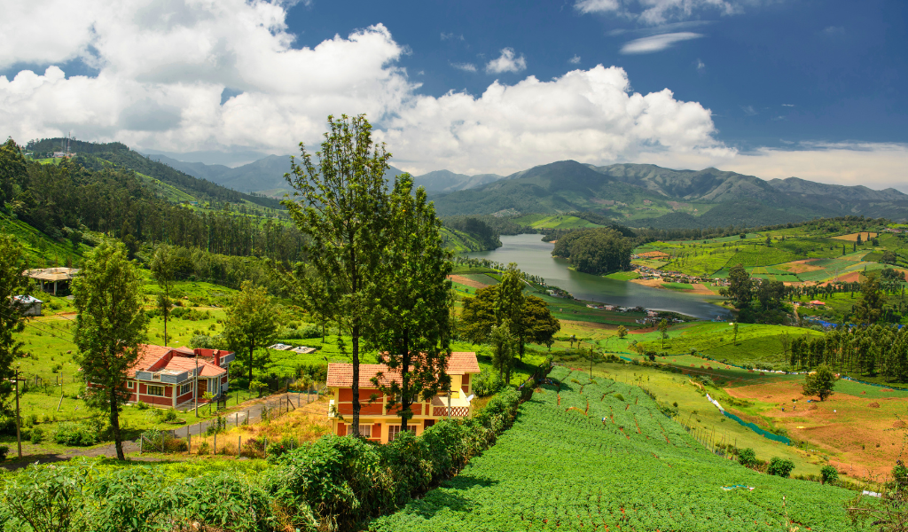 Ooty Tour Packages scenic hills lake and green valley landscape in Ooty
