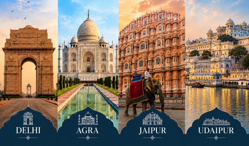 Golden Triangle Tour With Udaipur Delhi Agra Jaipur and Udaipur sightseeing package