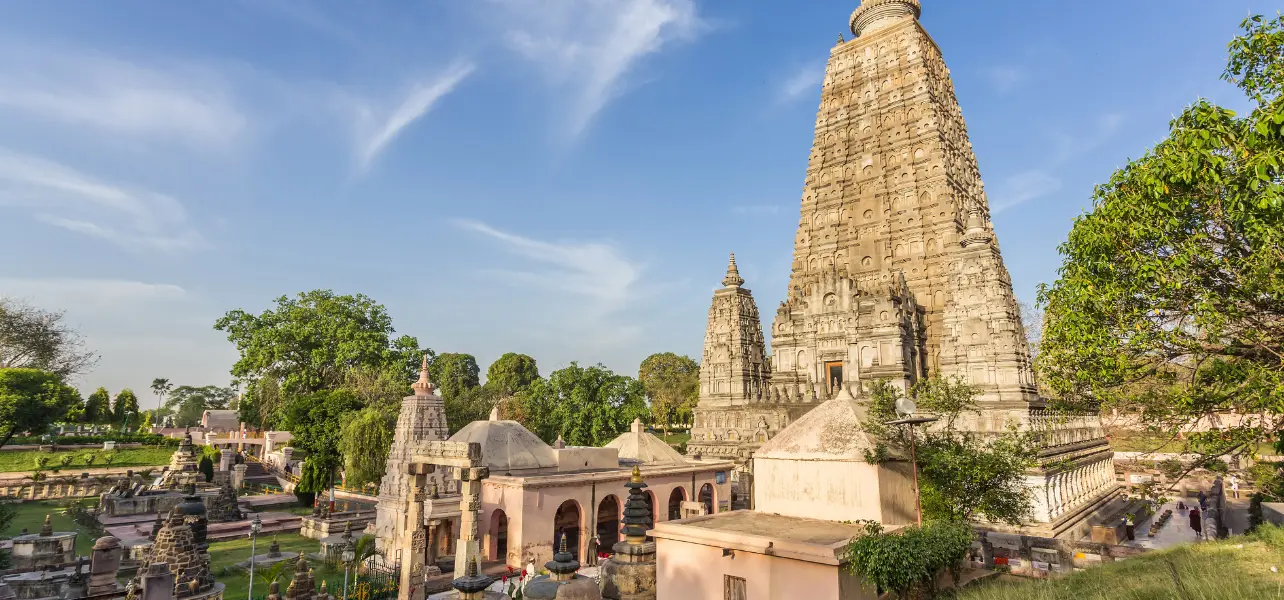 Bodhgaya temple complex, holy Buddhist destination in Bihar, India