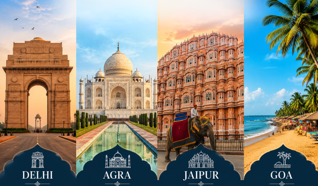 Golden Triangle With Goa Tour Delhi Agra Jaipur and Goa holiday package