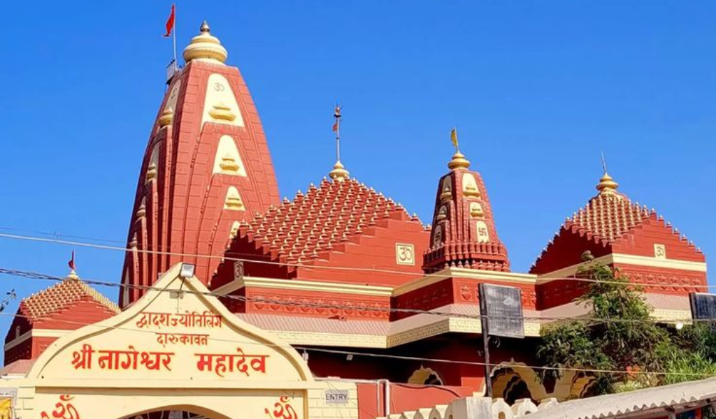 Exterior view of the historic Shree Nageshwarnath Mahadev Temple, a key spiritual stop in our Ayodhya tour package
