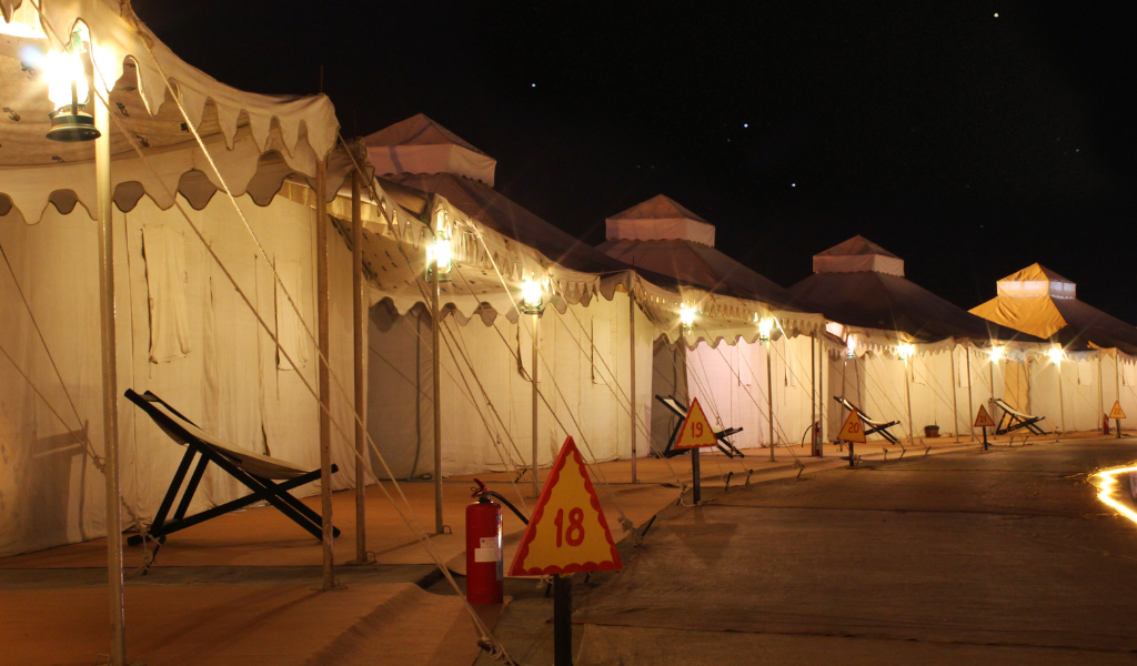 Luxury tent stay at Rann Utsav under the starlit sky, featured in our Rann Of Kutch Tour Package package.