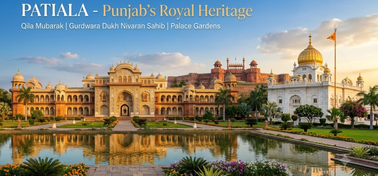 Patiala tour package featuring Qila Mubarak, Gurdwara Dukh Nivaran Sahib and royal palace gardens