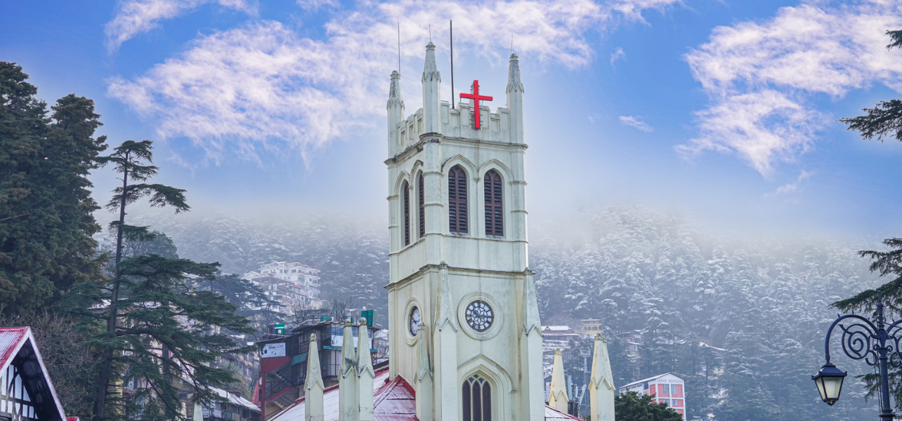 Christ Church and winter view during our Shimla Tour Package