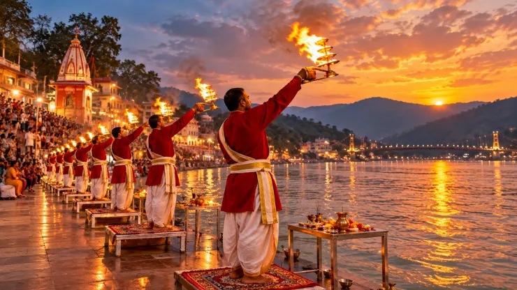 Kanatal Rishikesh Tour Package with evening Ganga Aarti ceremony at Triveni Ghat, Rishikesh