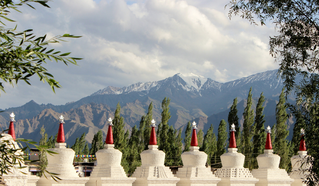 Scenic view of Tibetan Buddhist stupas in dharamsala mcleodganj for Dharamshala tour package"