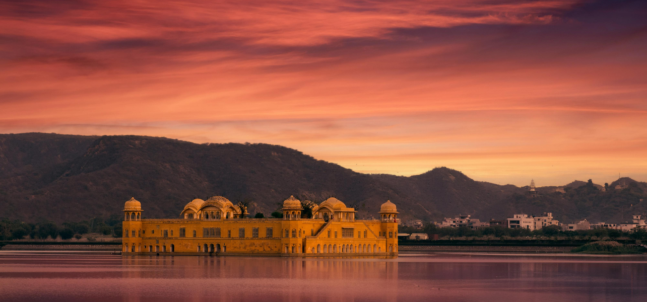 Golden Triangle Tour With Amritsar Jal Mahal Jaipur beautiful lake view